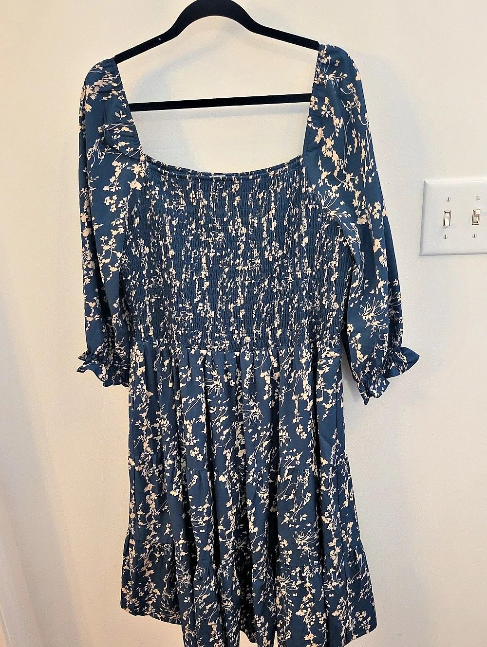 Baltic born Midnight Tansy Floral Midi Dress Teal And Cream